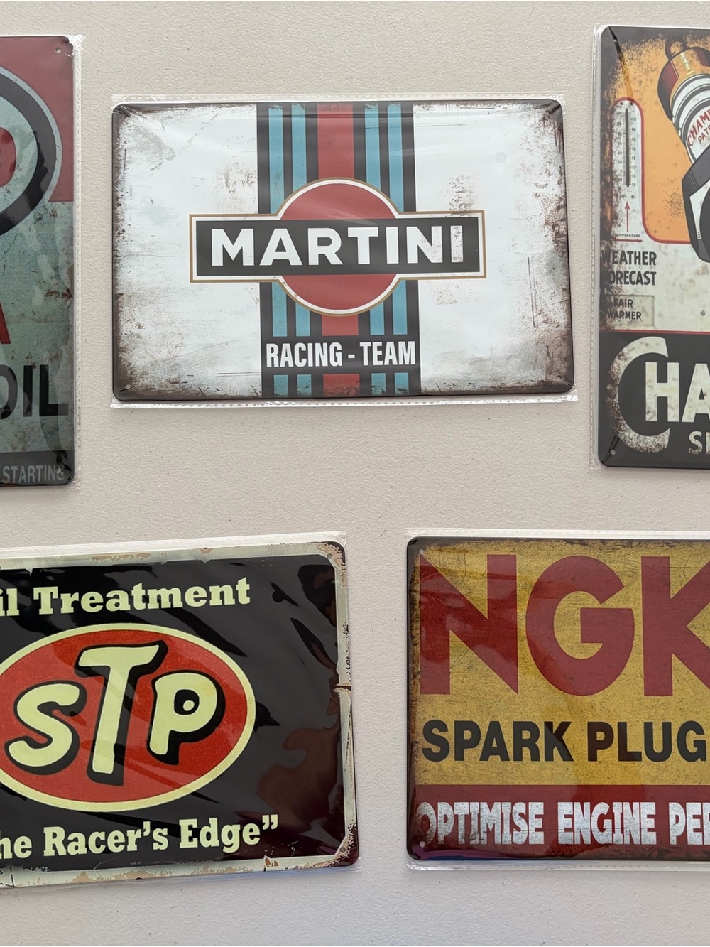 LAST ONE! Set of 5 Racing-Team Vintage Metal Sign